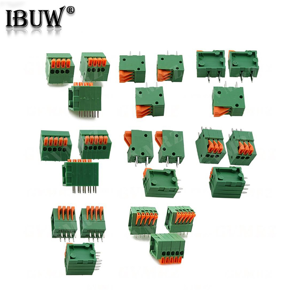 5 CÁI KF141V KF141R 2.54mm Pitch Straight & Bent Push-in Spring Screwless Terminal Block Foot 2 / 3 