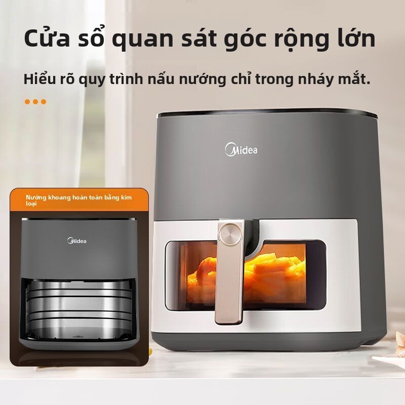 Nồi Midea, lò nướng điện gia đình, chiên mềm bằng hơi nước, cần xoay, công suất nâng cấp, giảm mỡ kh