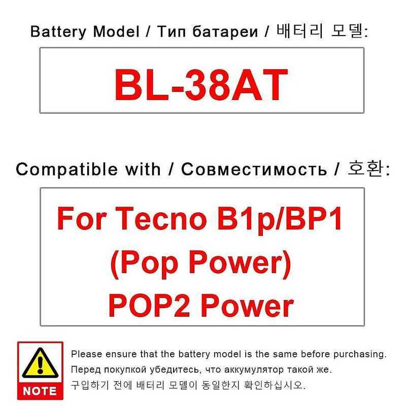 Dành cho Tecno Pop Power Pop 2 Power B1p BP1 Nguồn điện đáng tin cậy BL-38AT 4000mAh Pin điện thoại 