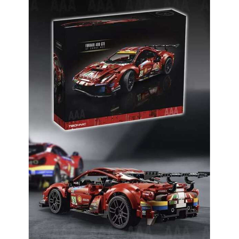 [LEGO] Bộ lắp ráp kỹ thuật viên, xe Ferrari, tương thích với Lego 42125 / Ferrari 488 GTE AF