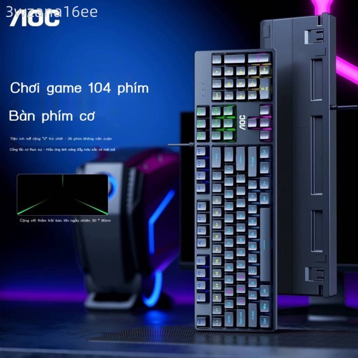 [SIÊU HOT 2026] Bàn cơ AOC GK410, bộ phím và chuột game có dây dành cho chơi game, PUBG, LOL, lapto