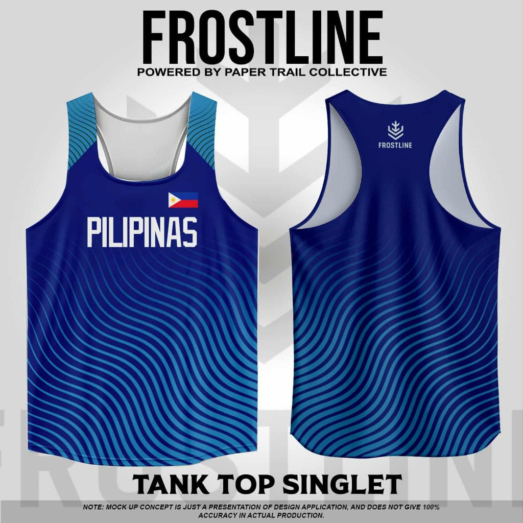 PILIPINAS Running Singlet và Áo thun 100% Vải Polydex Quần áo thể thao thoáng khí cho nam và nữ