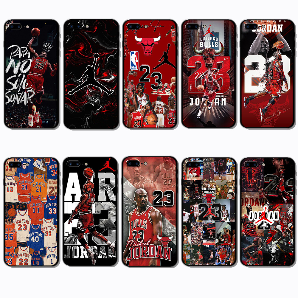Ốp điện thoại TPU màu đen mềm cho iPhone 5 5S 6 6S 7 8 Plus Michael Jordan