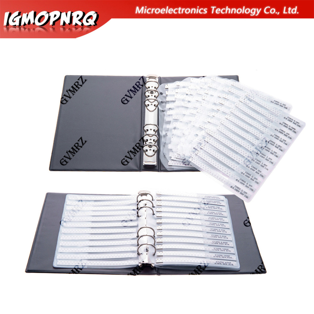 Bộ Tụ Điện SMD Tụ Điện Mẫu Sách 0201 0402 0603 0805 1206 Bộ Phân Loại DIY