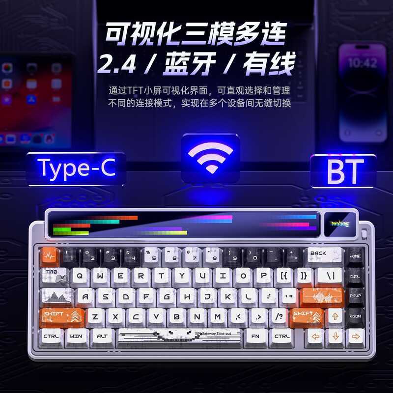 Bàn phím cơ LEOBOG AMG65 màn hình thông minh không dây Bluetooth ba chế độ có thể tùy chỉnh và thay 