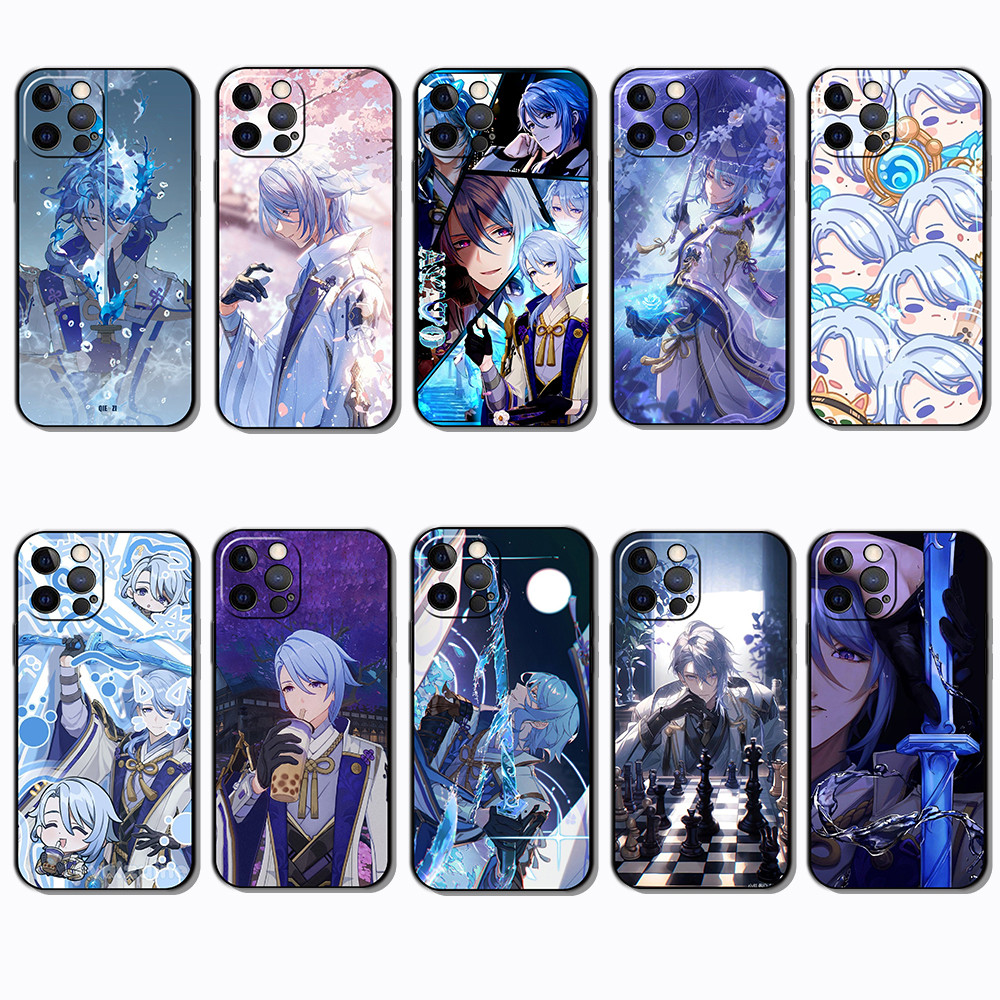 Ốp điện thoại TPU màu đen mềm cho 3c iPhone X XR 14 15 Plus Pro Max Kamizato Ayato Ayato