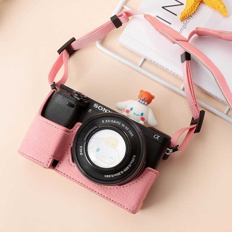 Hộp bảo vệ túi đựng máy ảnh Sony a6400 a6100 6300 6000 Vỏ da cơ bản Vỏ máy ảnh Nửa bộ phụ kiện