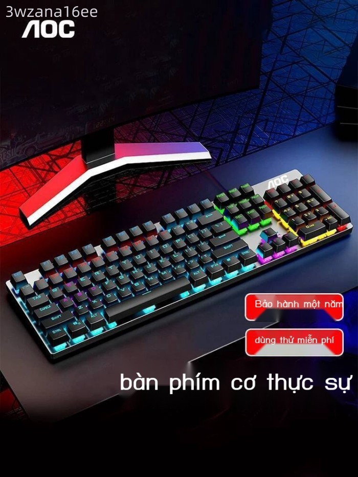 [Mẫu mới] Bàn phím cơ học AOC GK410 True Mechanical Keyboard có dây, dành chơi game, với các loại s