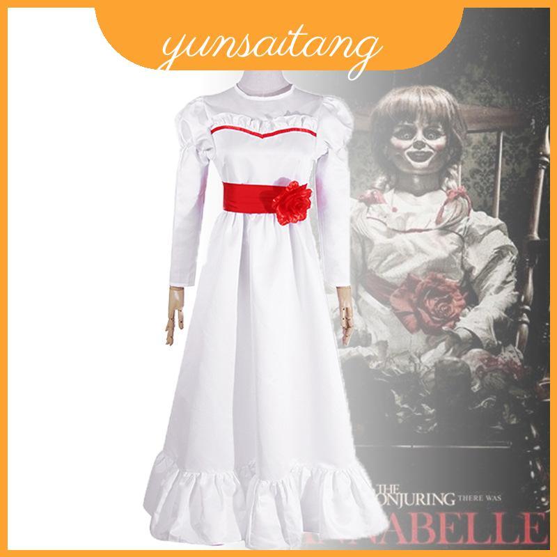Đầm trắng búp bê kinh dị Halloween Enchanting Annabelle Creation cho bé gái và người lớn