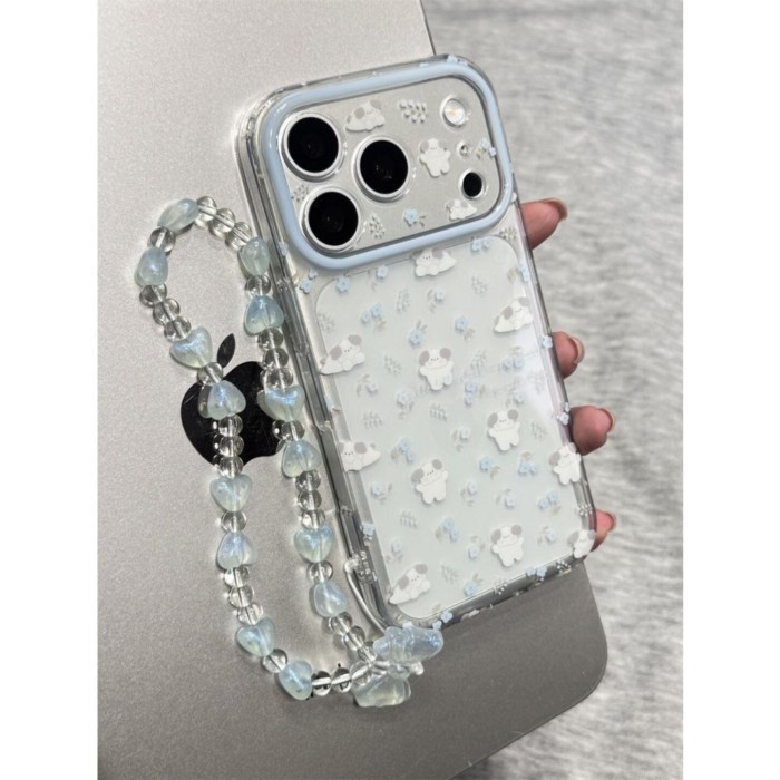 Full Màn Hình Hoa Xanh Chó Con Thích Hợp Cho Apple 17pro Vỏ Điện Thoại iPhone1615 14 / 13promax