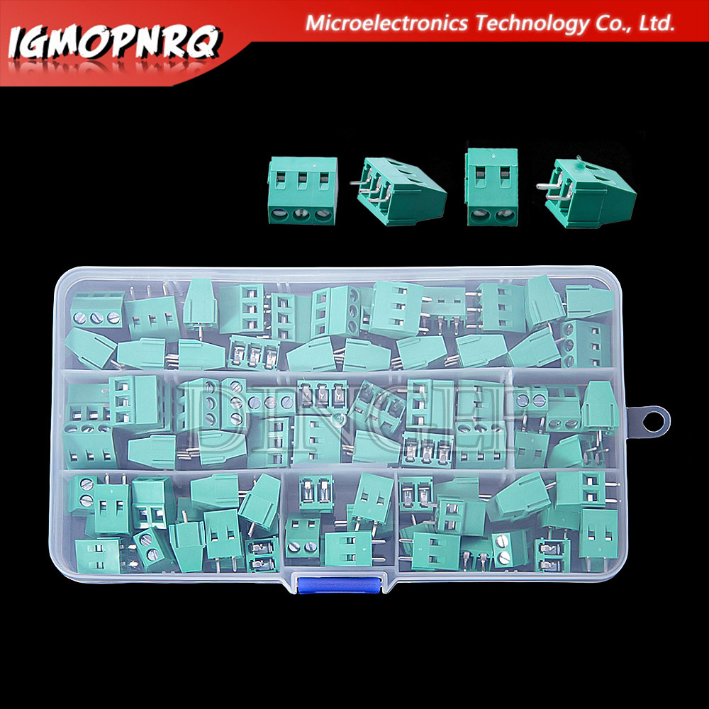 80 Chiếc Vít PCB KF128-2 KF128-3 Đầu Nối Khối Đầu Cuối KF128 Pitch 5.0MM 2P 3P Hộp Đựng