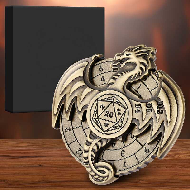 7 trong 1 Fidget Spinner Roulette DND Dice Dragon Dungeon Bàn xoay kim loại nhiều mặt Nhập vai