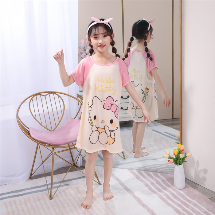 Sweet & Princess Style Girls' Nightgown Home Leisure Loose Fit for Older Kids