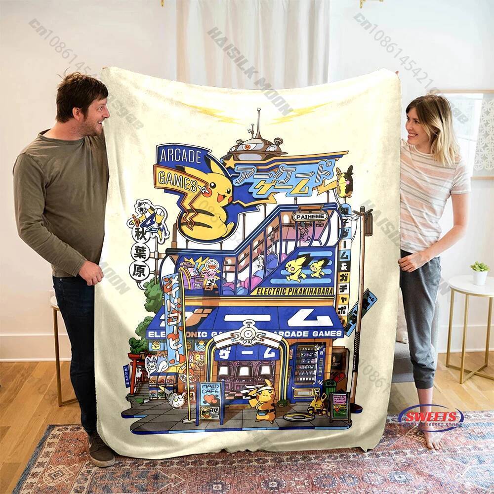 6 Kích Cỡ Anime Pokemon Home Chủ Đề Chăn Gengar Snorlax In Chăn Cho Phòng Khách Phòng Ngủ Sofa, Retr