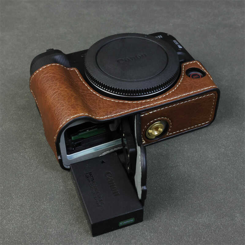 Thích hợp cho túi đựng máy ảnh Canon eos r50v r50v Vỏ da bảo vệ r50v Vỏ nửa vỏ đế