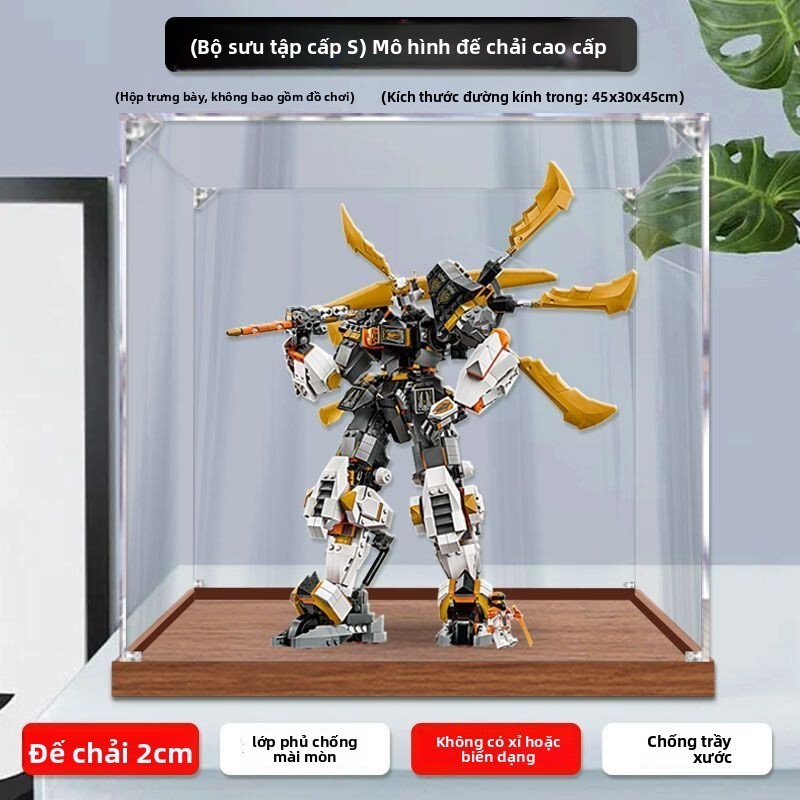 Hộp trưng bày acrylic tương thích với LEGO Kuo's Titan Dragon Mecha Phantom 71821, bảo vệ bụi cho mô