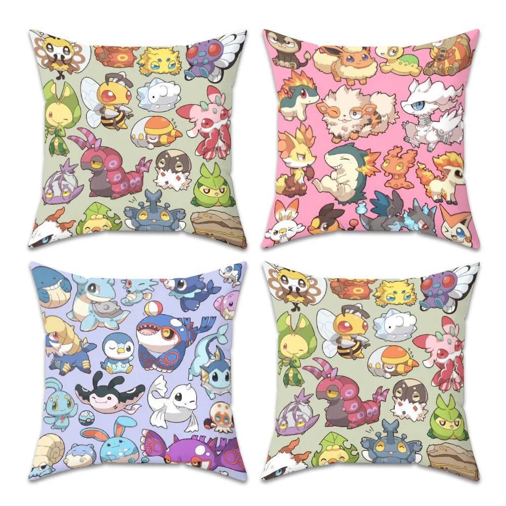 Pokémon Trang Trí Sofa Đệm 45x45cm Vỏ Gối 45x45 Trang Trí Phòng Vật Dụng Trang Trí Nhà Ghế Gối Có