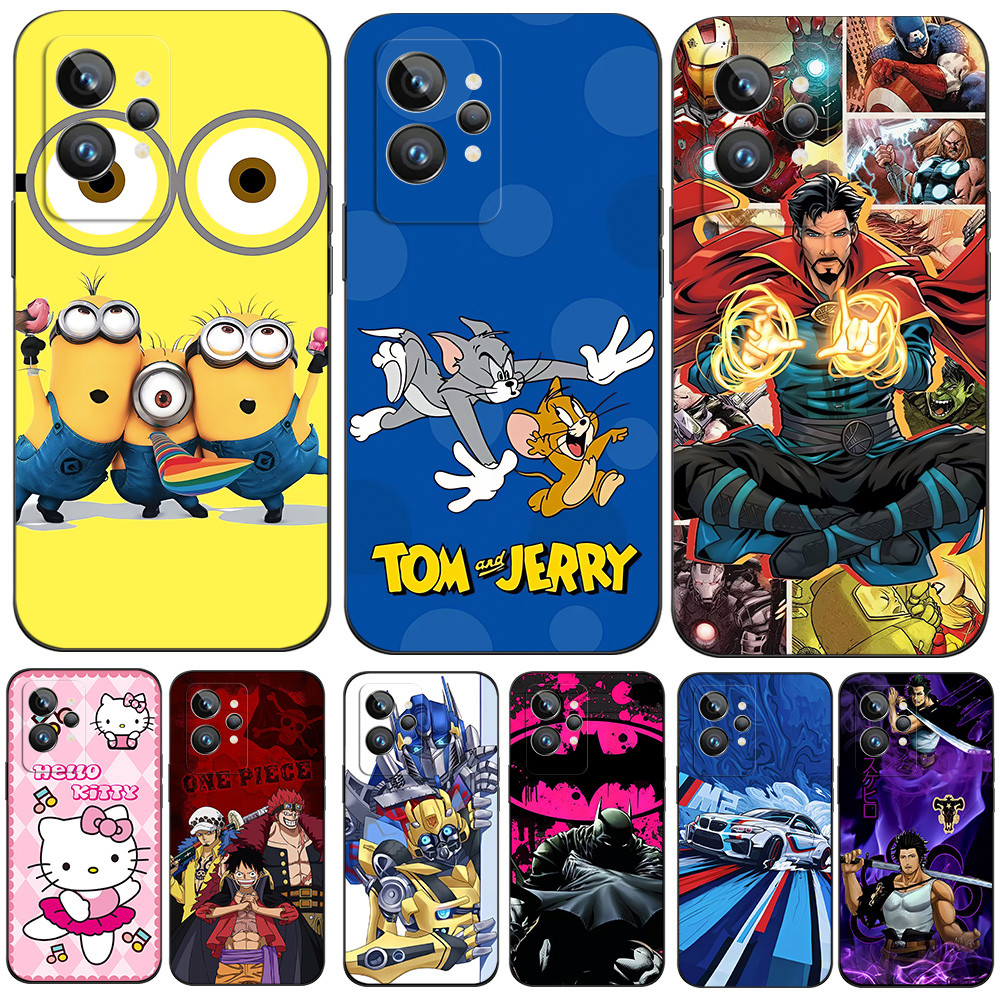 Dành Cho Realme GT2 PRO Ốp lưng Ốp Lưng Funda Đen Tpu Ngộ nghĩnh Minions Dễ Thương Tom Và Jerry