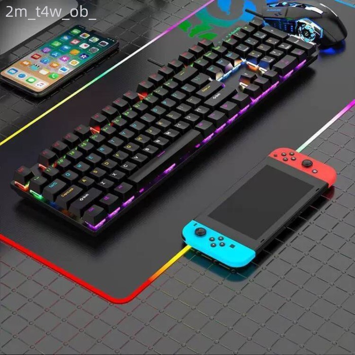 [GIÁ SỈ]  Bộ cơ có dây màu xanh KM600, bộ bàn phím và chuột chơi game văn phòng, kết nối USB không