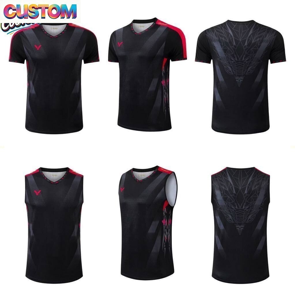 【 Logo tùy chỉnh + Tên + Số 】 Áo cầu lông Lee Zii Jia New Jersey, Áo thun thể thao ngắn tay, Áo thun