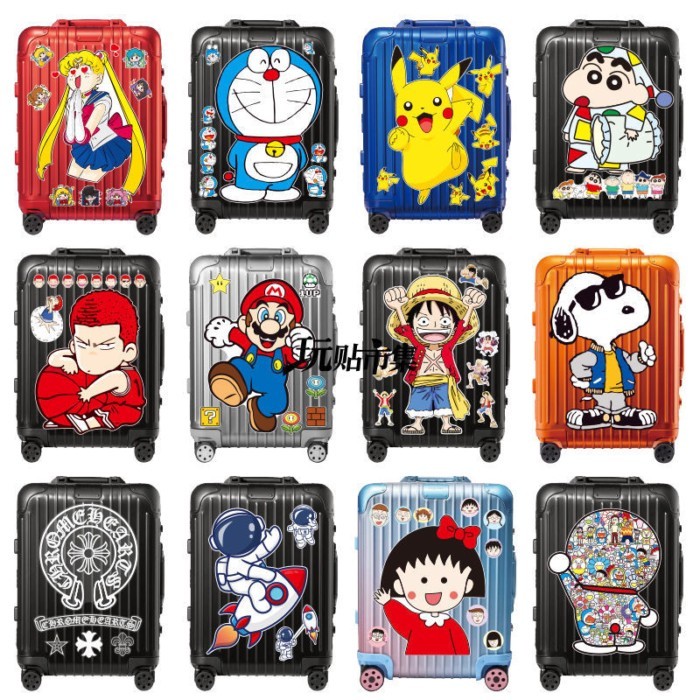 [A3 Big Sheet] Mario Anime Vali Vali Hành Lý Miếng Dán Hành Lý Có Khối Chống Thấm Nước