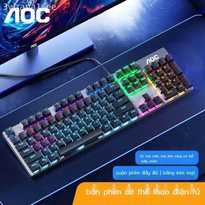 (HÀNG HOT) Bàn phím cơ học AOC GK410 True Mechanical Keyboard có dây, dành chơi game, với các loại