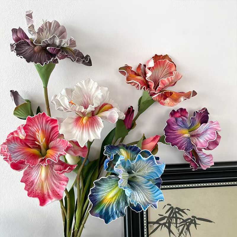 2 Iris Hoa Nhân Tạo EVA Cảm Giác Dưỡng Ẩm Cao Cấp Cảm Giác Hoa Nhân Tạo Đồ Trang Trí Nhà Cửa Tranh S