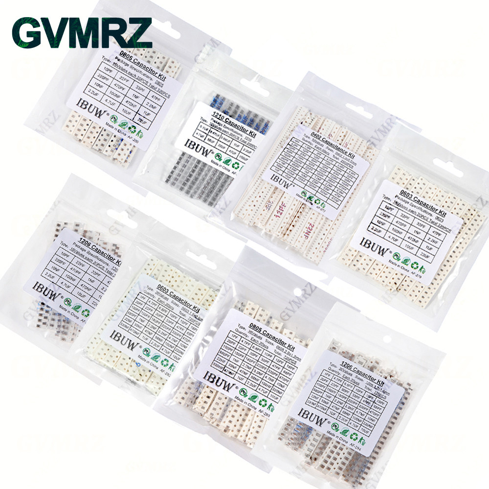 0402 0603 0805 1206 Bộ tụ gốm sứ SMD 1pF - 10uF 100PF 10NF 100NF 0.47UF 1UF Bộ điện dung Chip