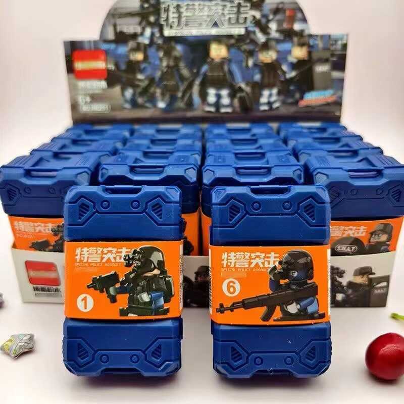 SWAT Commando Minifigure Khối Xây Dựng Bàn Cát Người Lính Vũ Khí Hội Tương Thích Lego Đồ Chơi Trẻ Em
