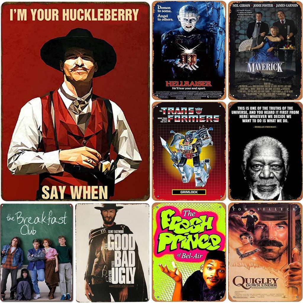 Phim Cổ Điển Kim Loại Tín Hiệu Vintage Nghệ Thuật Treo Tường Maverick Bữa Sáng Câu Lạc Bộ Phim Áp Ph