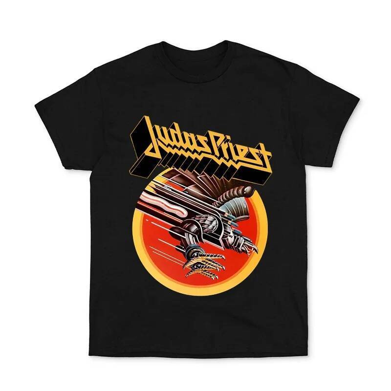 Áo thun in hình JUDAS PRIEST Nam Nữ Cotton Hip Hop Y2K Bông Tai Kẹp Áo Thun Tay Ngắn Đường Phố Hài H