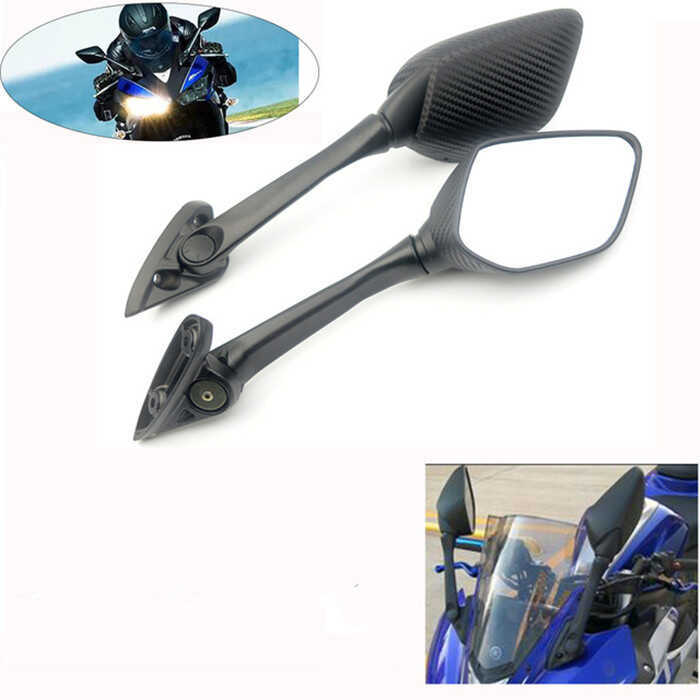 Thích Hợp Cho Xe Máy Gương Chiếu Hậu Đi Xe Gixxer155 R3R25GSX150F Sợi Carbon Vỏ Phản Quang