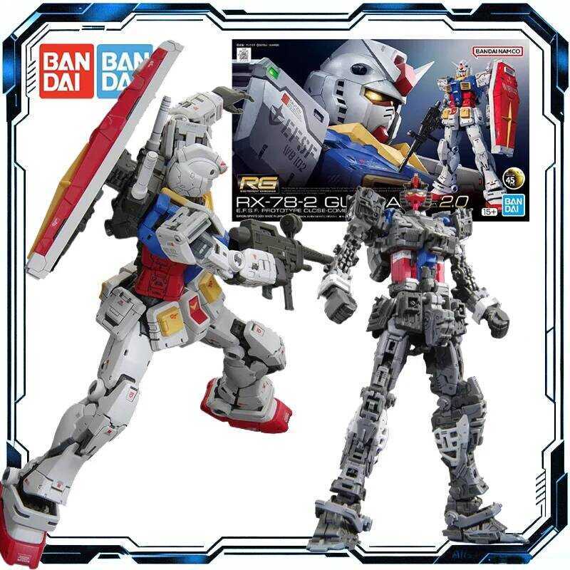 Bandai Gundam RG 1/144 RX-78-2 VER 2.0 Bộ mô hình lắp ráp chi tiết cao Gunpla Quà tặng dành cho ngườ
