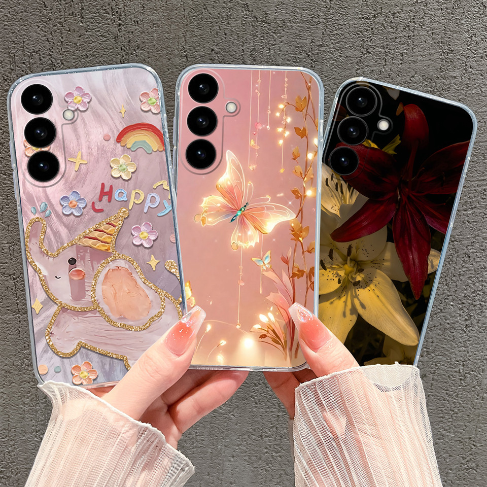 Dành Cho Samsung Galaxy S26 S26 + S26 Ultra Vỏ Bướm Cầu Vồng Voi Silicon Bền Chống Trơn Trượt Mềm Tr