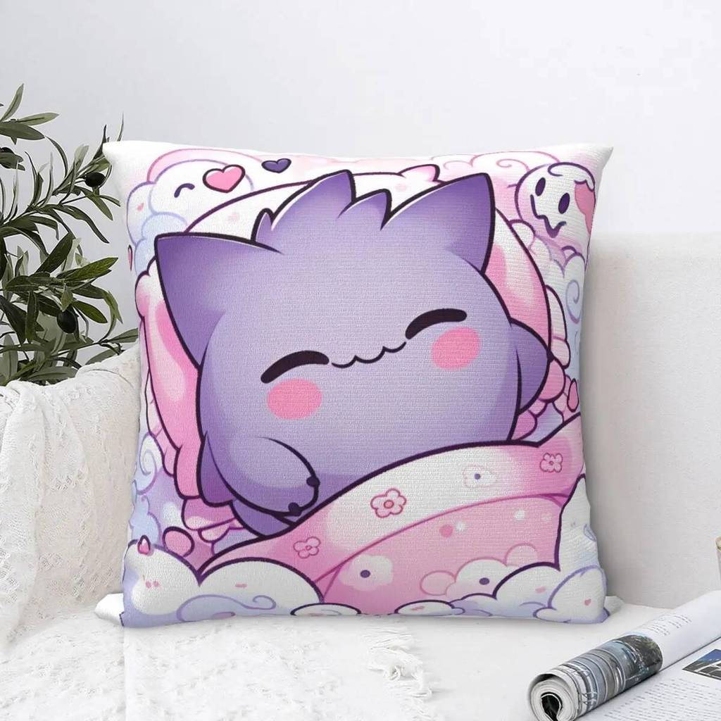 Anime Nhật Bản Pokemon Gengar Hoạt Hình Gối Vuông Gối Đệm Vỏ Gối Cho Văn Phòng Xe Trang Trí Nhà