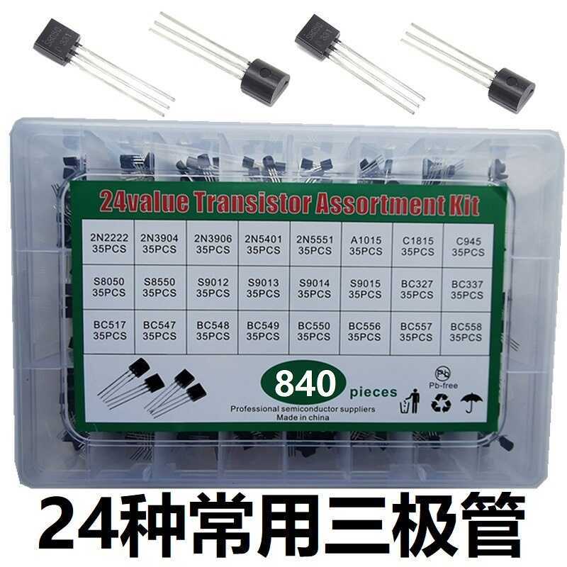 840 CHIẾC 24 Thông Số Kỹ Thuật Tổng 840 NPN PNP Bộ Hộp Transistor Triode In-Line TO-92