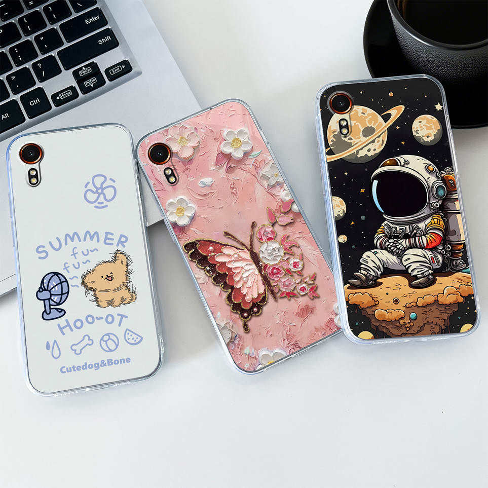 Dành Cho Samsung Galaxy Xcover 6 Pro Ốp Lưng Phi Hành Gia Thời Trang Vỏ Bướm TPU Trong Suốt Mềm Mại 