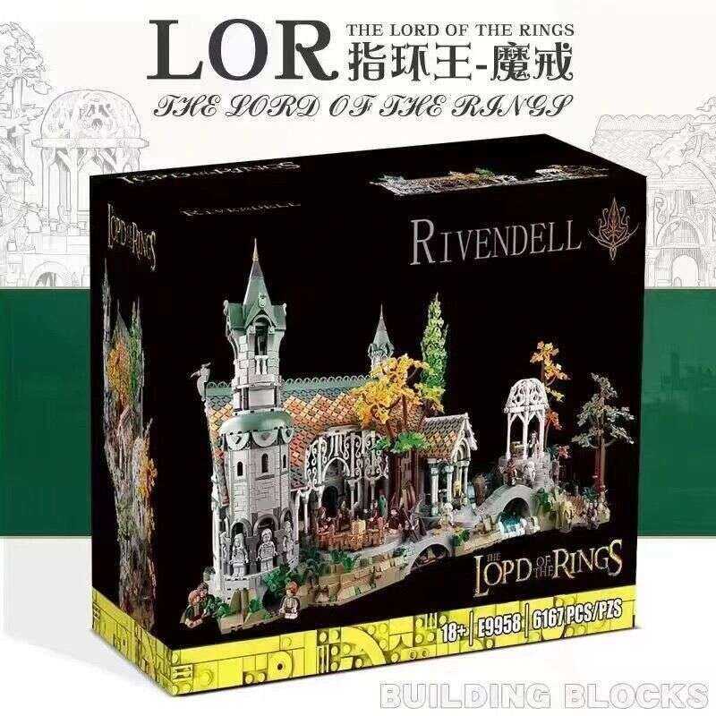 [LEGO] 10316 Chúa tể những chiếc nhẫn, khối xây dựng, cảnh đường phố kiến trúc lâu đài Rivendell của