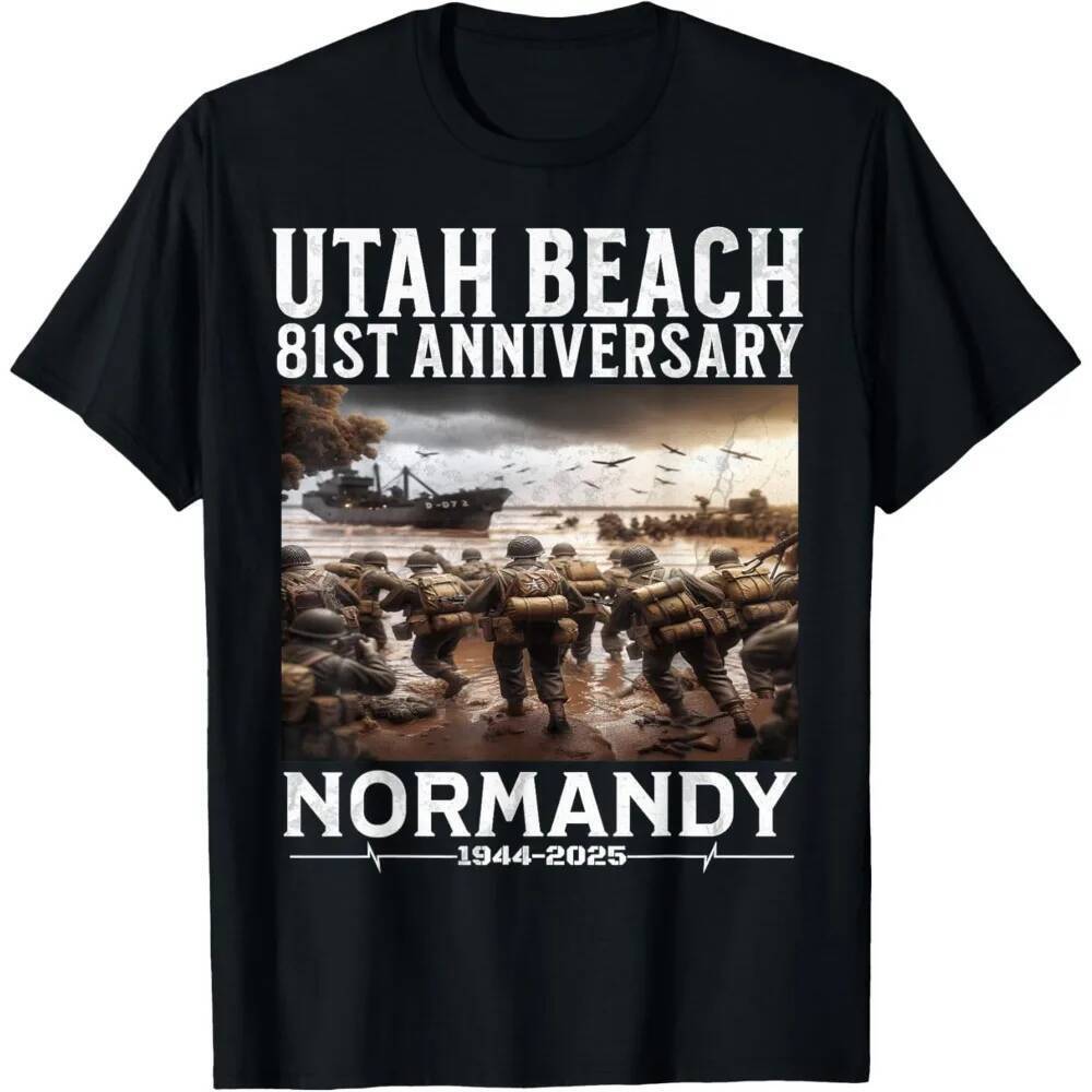 D-Day Kỷ niệm 81 năm 2025 Normandy D-Day Utah Beach 1944 Áo thun mùa hè thoáng khí Camisetas hoài cổ