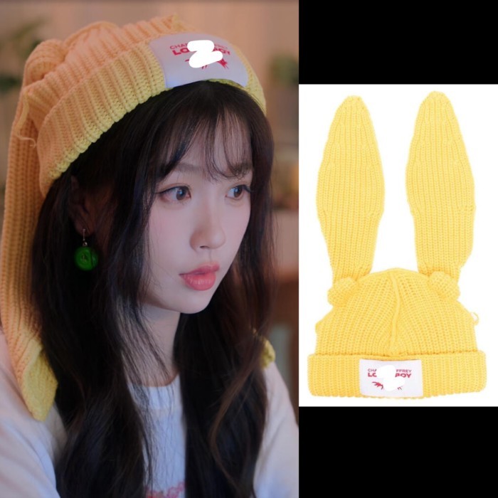 Mũ dệt kim dày hai lớp Loverboy Bunny Ears Beanie