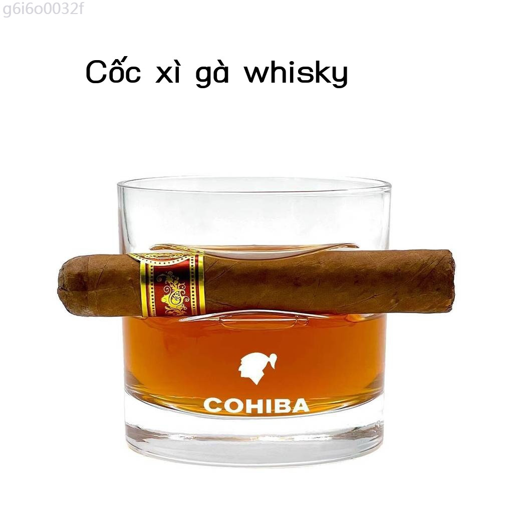 (Date mới) Ly thủy tinh Qiejuhui Cohiba Montecigar, whisky, ly rượu mạnh, phụ kiện xì gà sang trọng