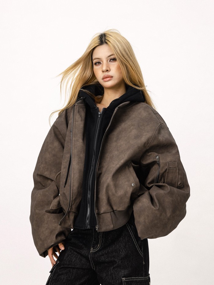 Áo khoác nữ dáng dày hai lớp phong cách Mỹ,ideal cho mùa đông