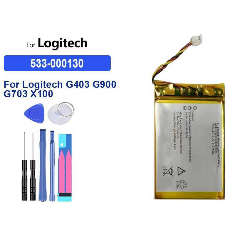 Pin chuột không dây 750mAh 533-000130 Dung lượng cao cho chuột Logitech G403 G900 G703 X100