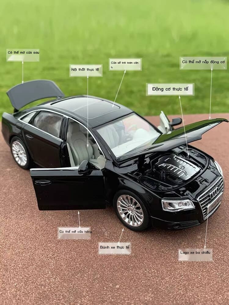 [Siêu Hot]  Mô hình loại hợp kim Audi A8L mô phỏng Q5, đồ chơi xe hơi cho trẻ em với âm thanh và án