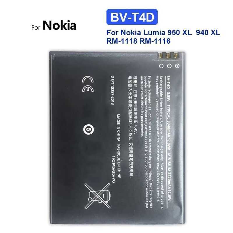 Lâu Dài 3340mAh Cho Nokia Lumia 950 XL Cityman 940 XL RM-1118 Pin Điện Thoại Di Động BV-T4D