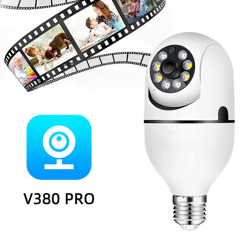 BULB PTZ IP CAMERA Ultra HD Đầu đèn CAMERA V380 pro Camera an ninh báo động thông minh