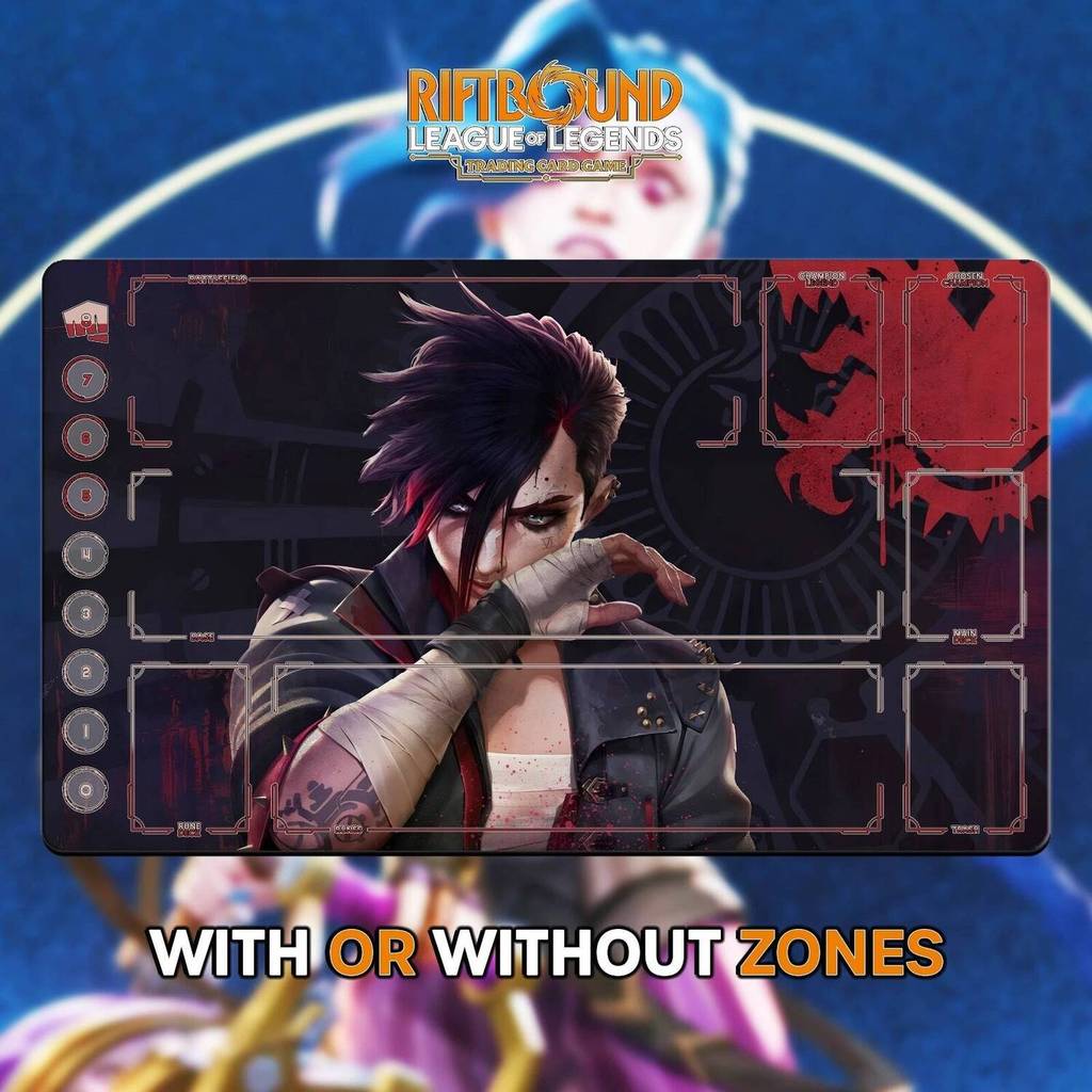 Thảm chơi RIFTBOUND LOL TCG 24x14 "(60 * 35cm) | Arcane VI - EDGE được khâu