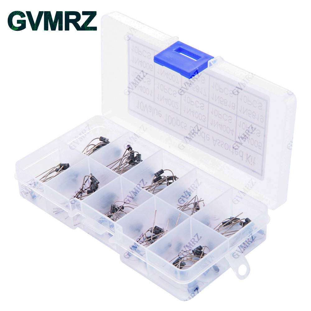 100 Chiếc 10 Giá Trị Máy Chỉnh Lưu Diode Các Loại Bộ 1N4001 1N4002 1N4003 1N4004 1N4005 1N4006 1N400