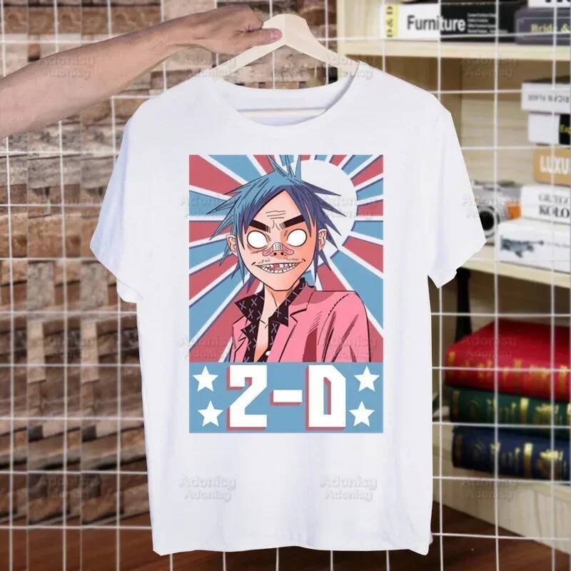 Gorillaz Áo Thun Nam Retro Với Thiết Kế Graffiti Hiện Đại