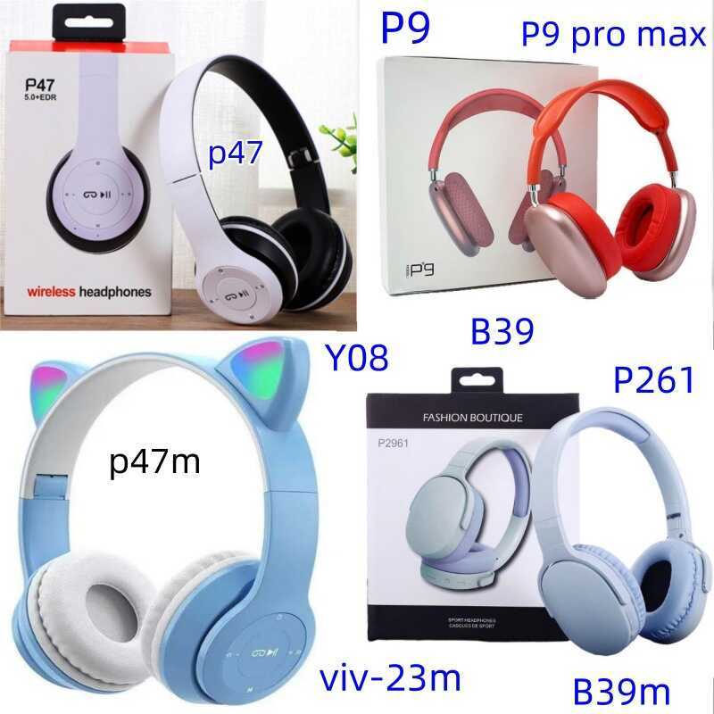 Tai nghe P47 P47M YO8 STN-28 Tai mèo p9 pro max Tai nghe Bluetooth